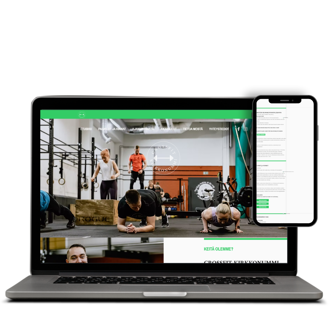 CrossFit Kirkkonummi – verkkosivusto ennen uudistusta